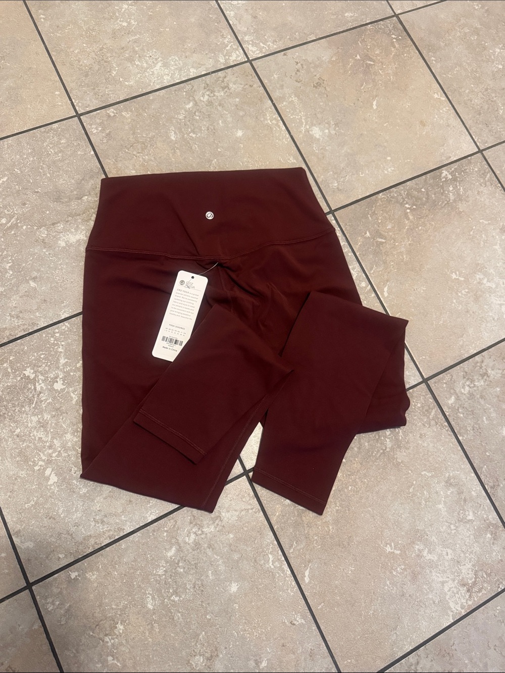 CRZ YOGA High-Waist Burgundy Leggings for Women